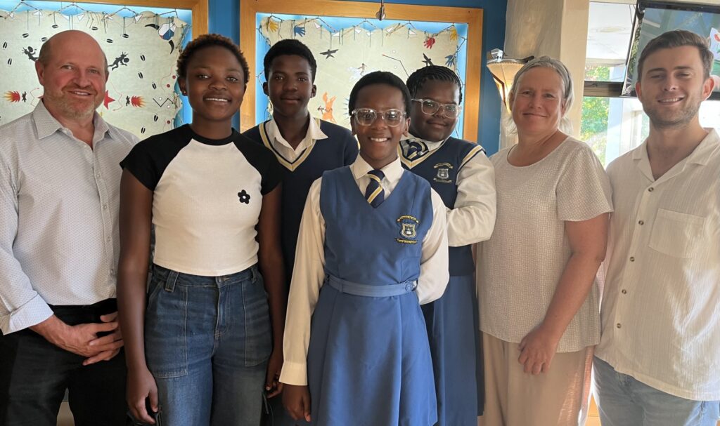 Dave Moss and Allison Nezar from Next Gen. From the left are Dave Moss,  Imi Gobisiba, Onwaba Majodine, Ntando Dlokolo, Ayakha Lisa, Allison Nezar and Willem Roux.
