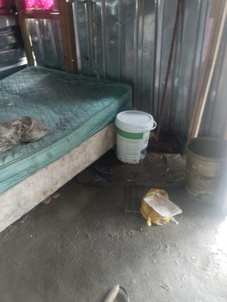Another home where the floors are covered in mud. Photo supplied